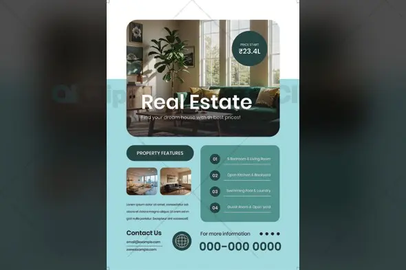 Modern Real Estate Property Marketing Template with Mint Theme