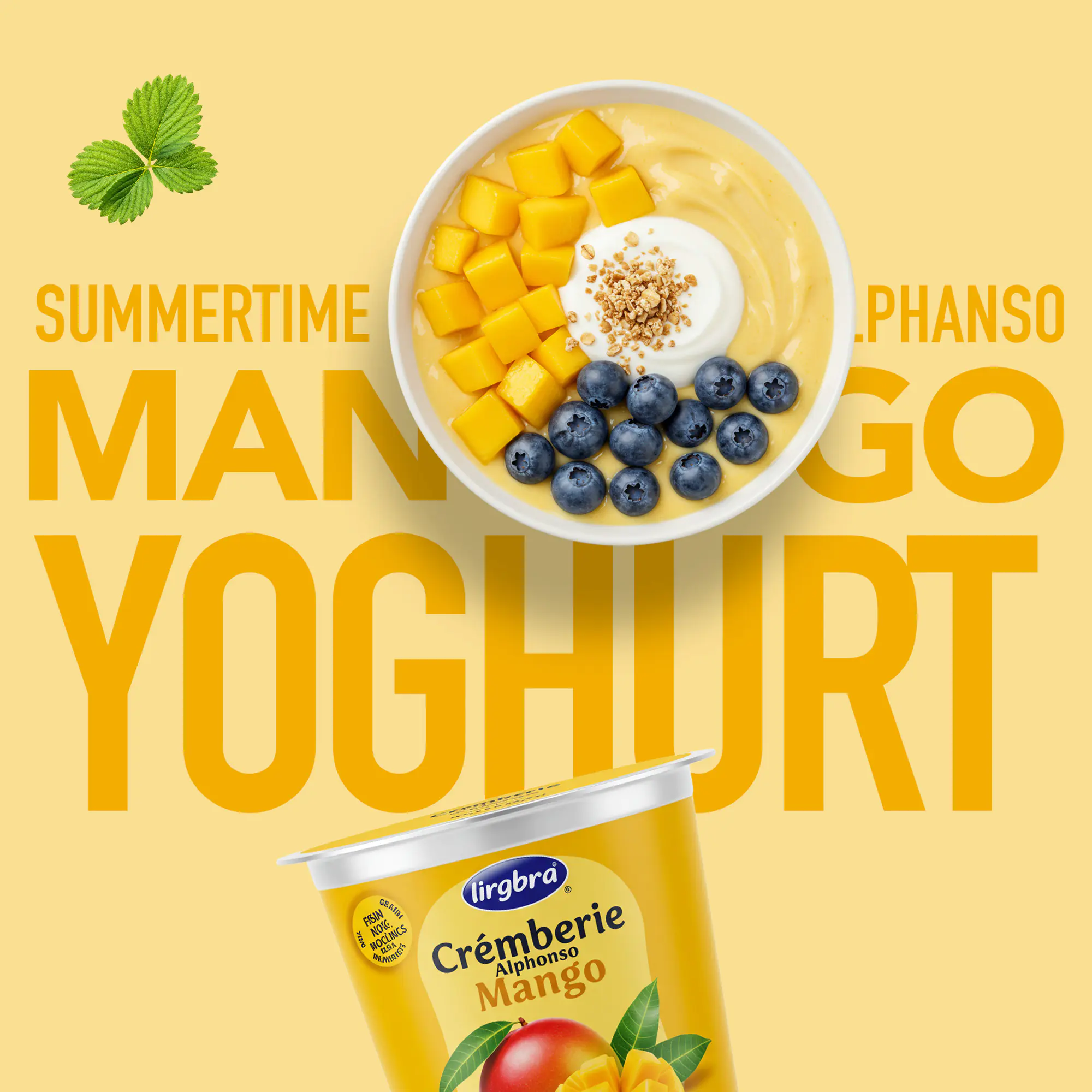 Enhanced Summertime Mango Yogurt Ad Template