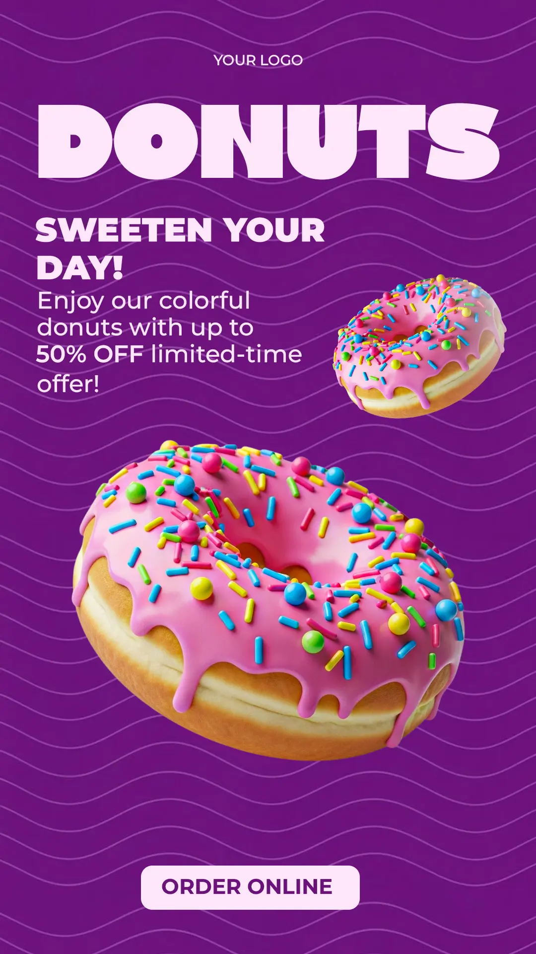 Vibrant Donut Sale Social Media Story Template