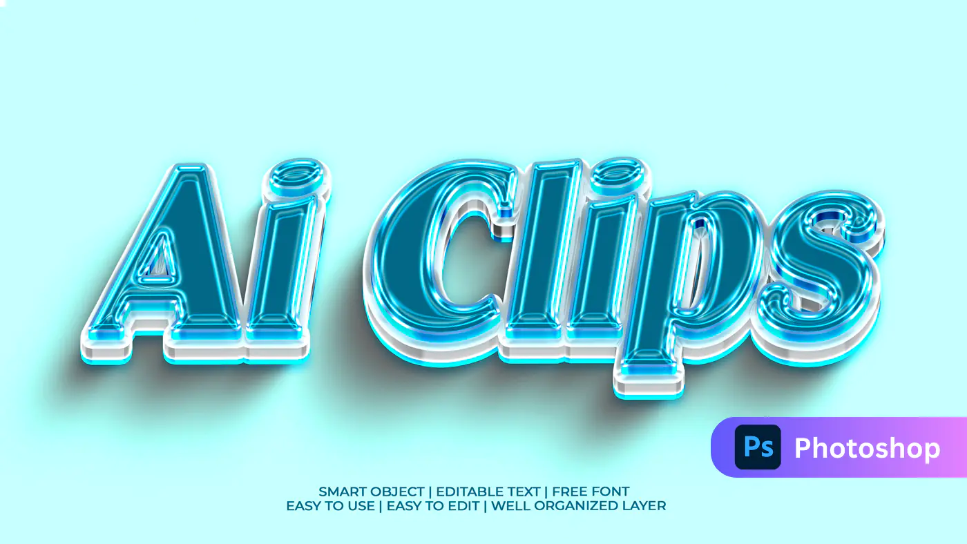 3D Ai Clips Text Effect Template