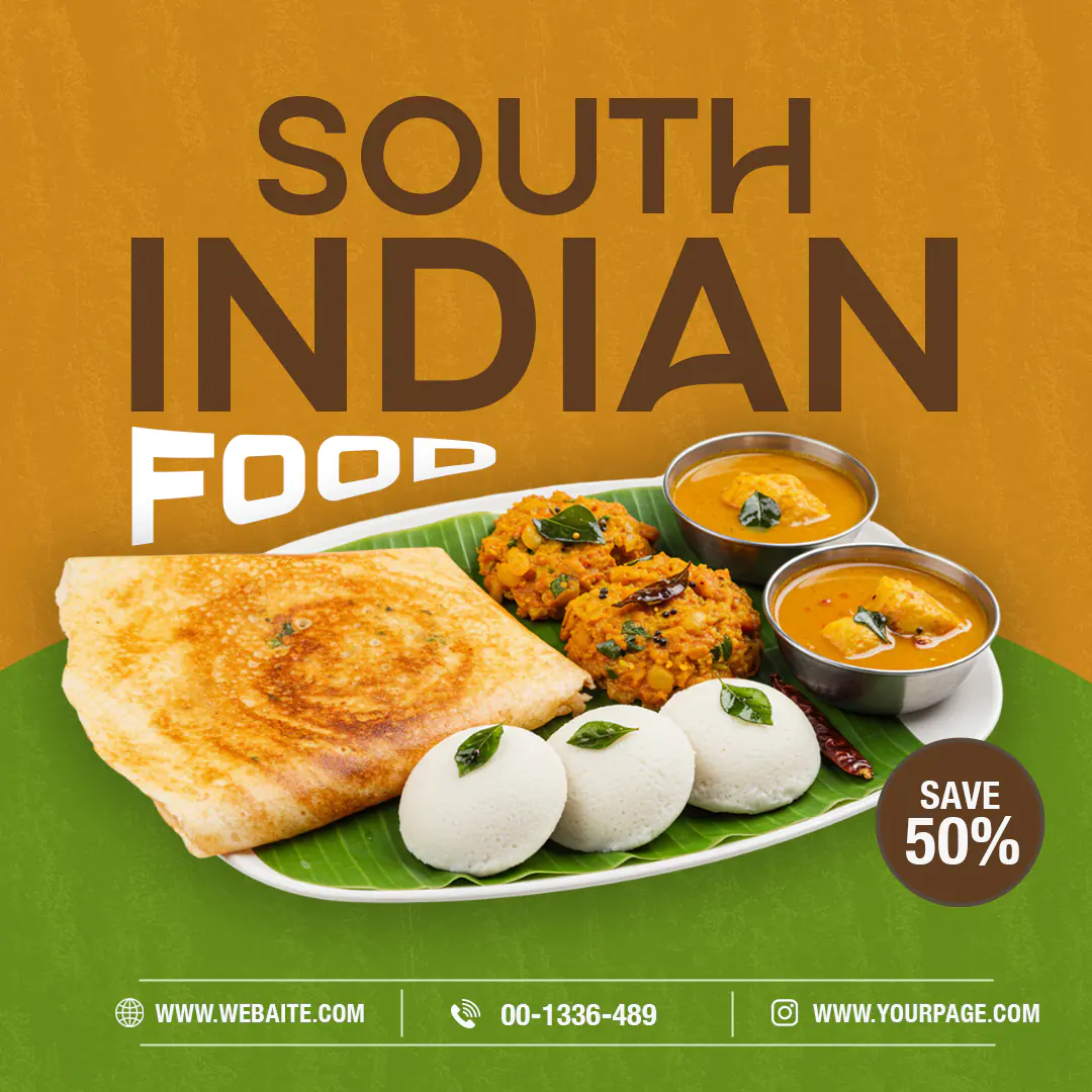 Delicious South Indian Feast Poster Template