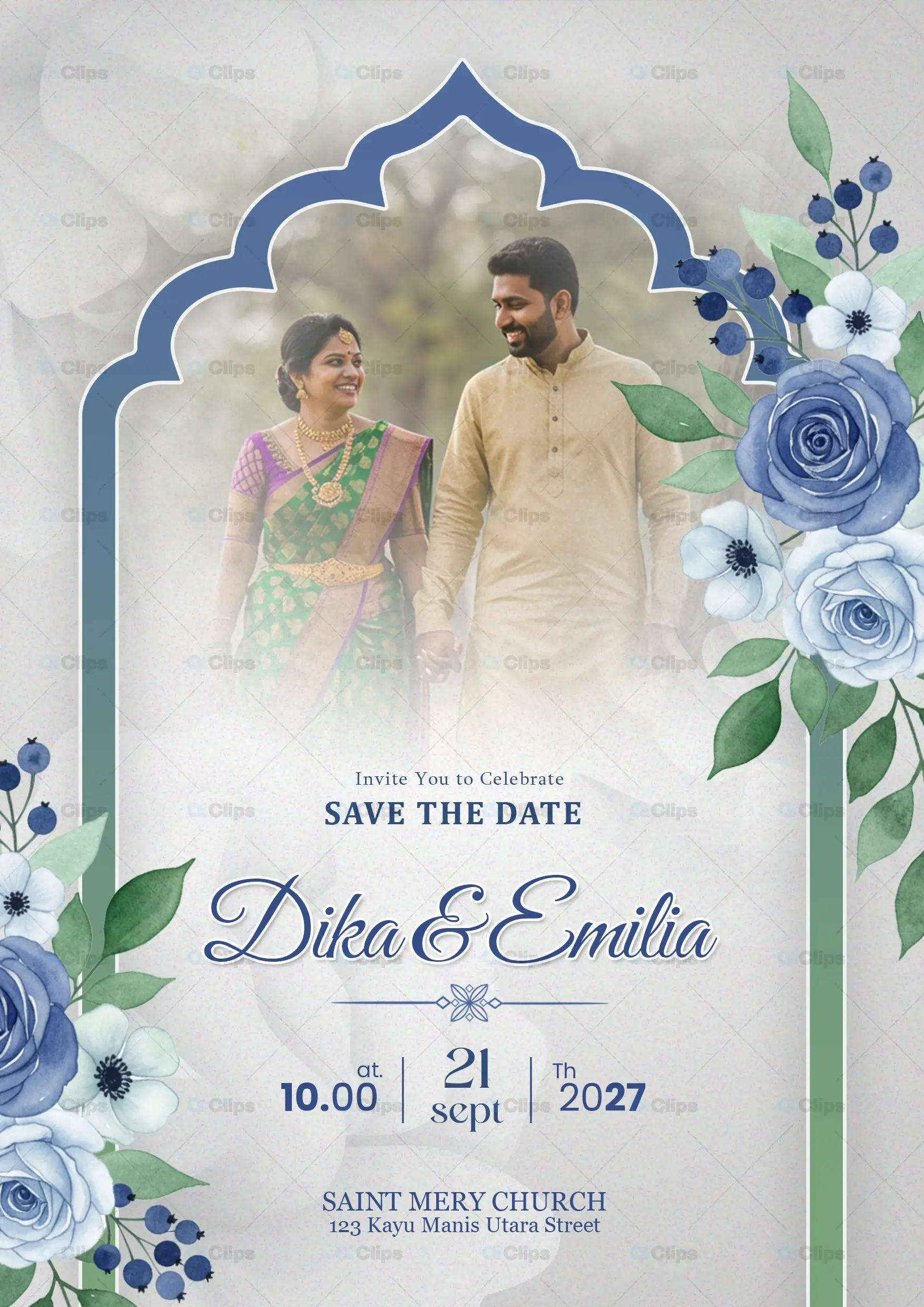 Elegant Indian Wedding Photoshop PSD Template | AIClips