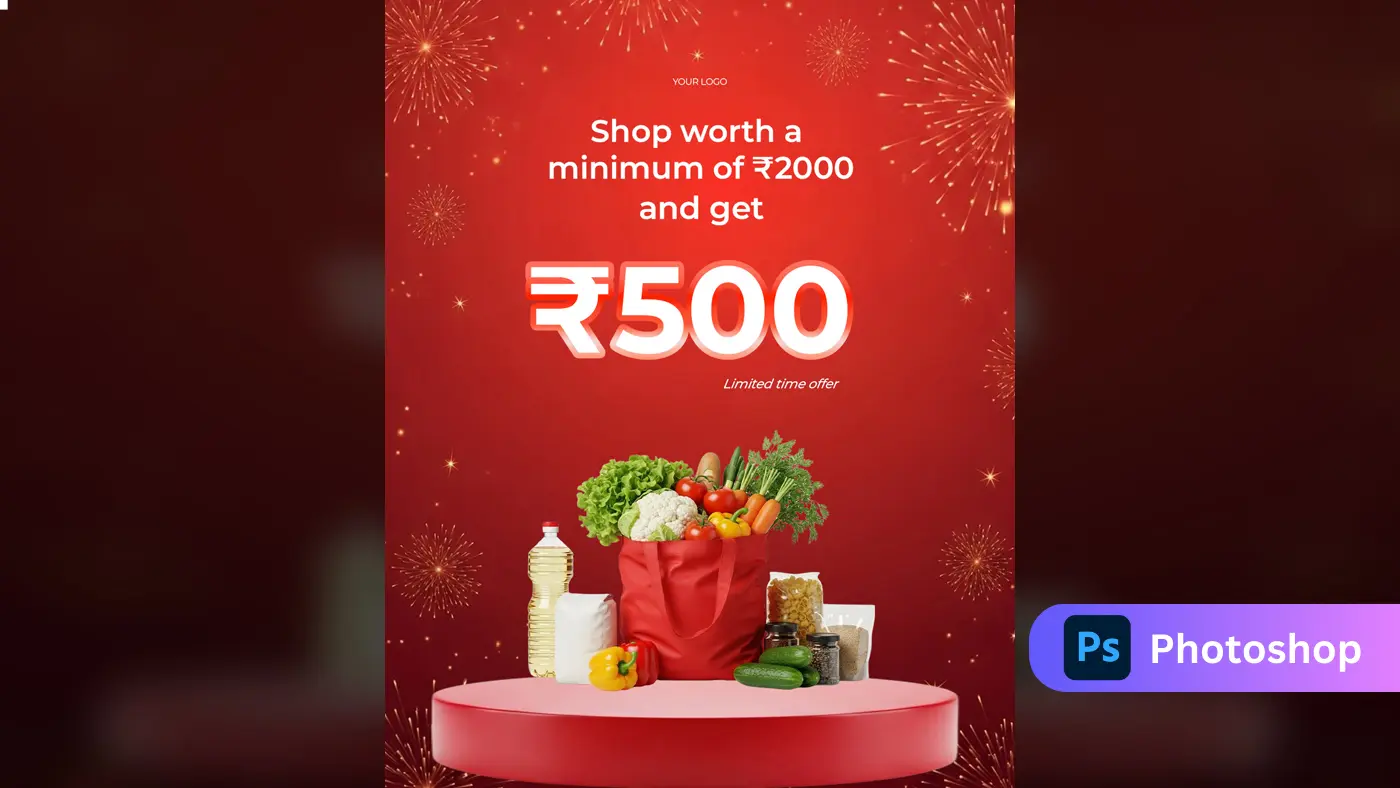 Festive Supermarket Offer Ad Template