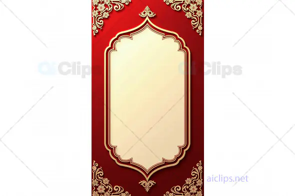 Elegant Red and Gold Ornate Invitation Frame