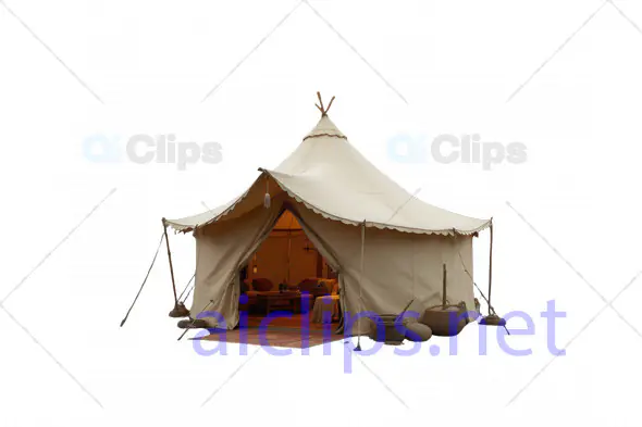Traditional 3D Luxury Camping Tent Illustration