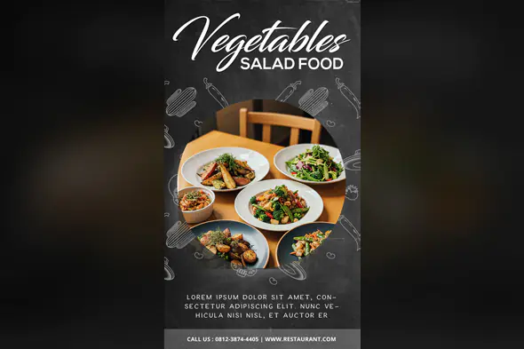 Vegetable Salad Menu Promo Template