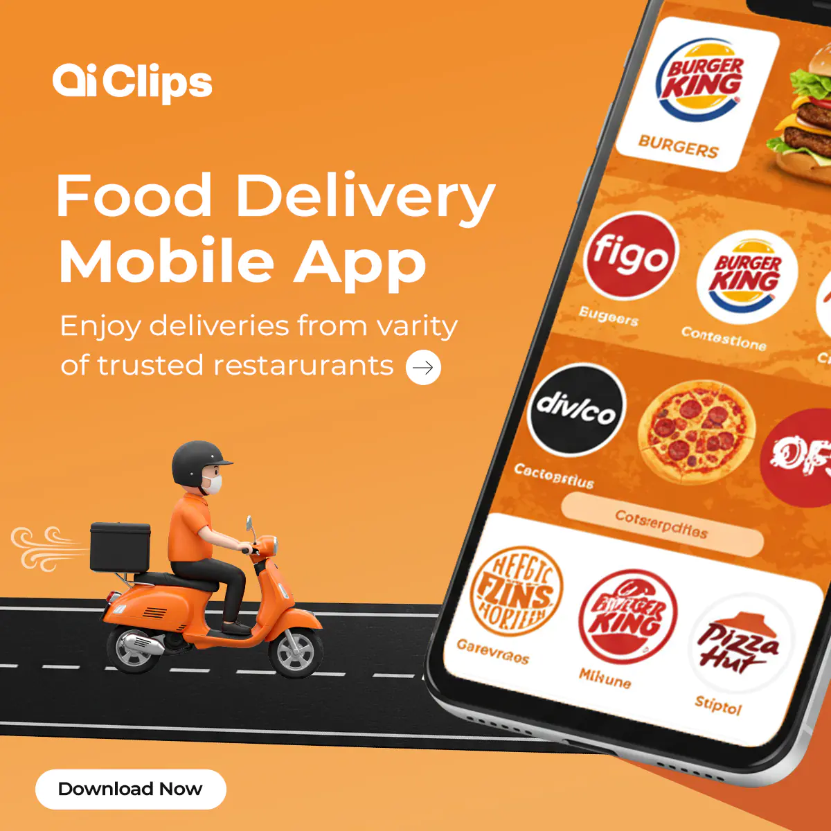 Food Delivery App Promo Template