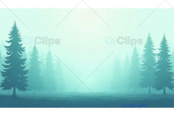 Misty Forest Pine Landscape