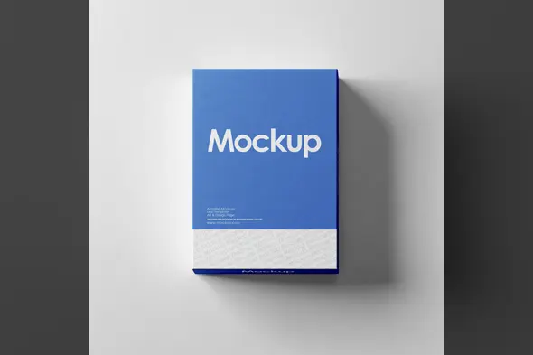 Modern Blue Gift Box Mockup