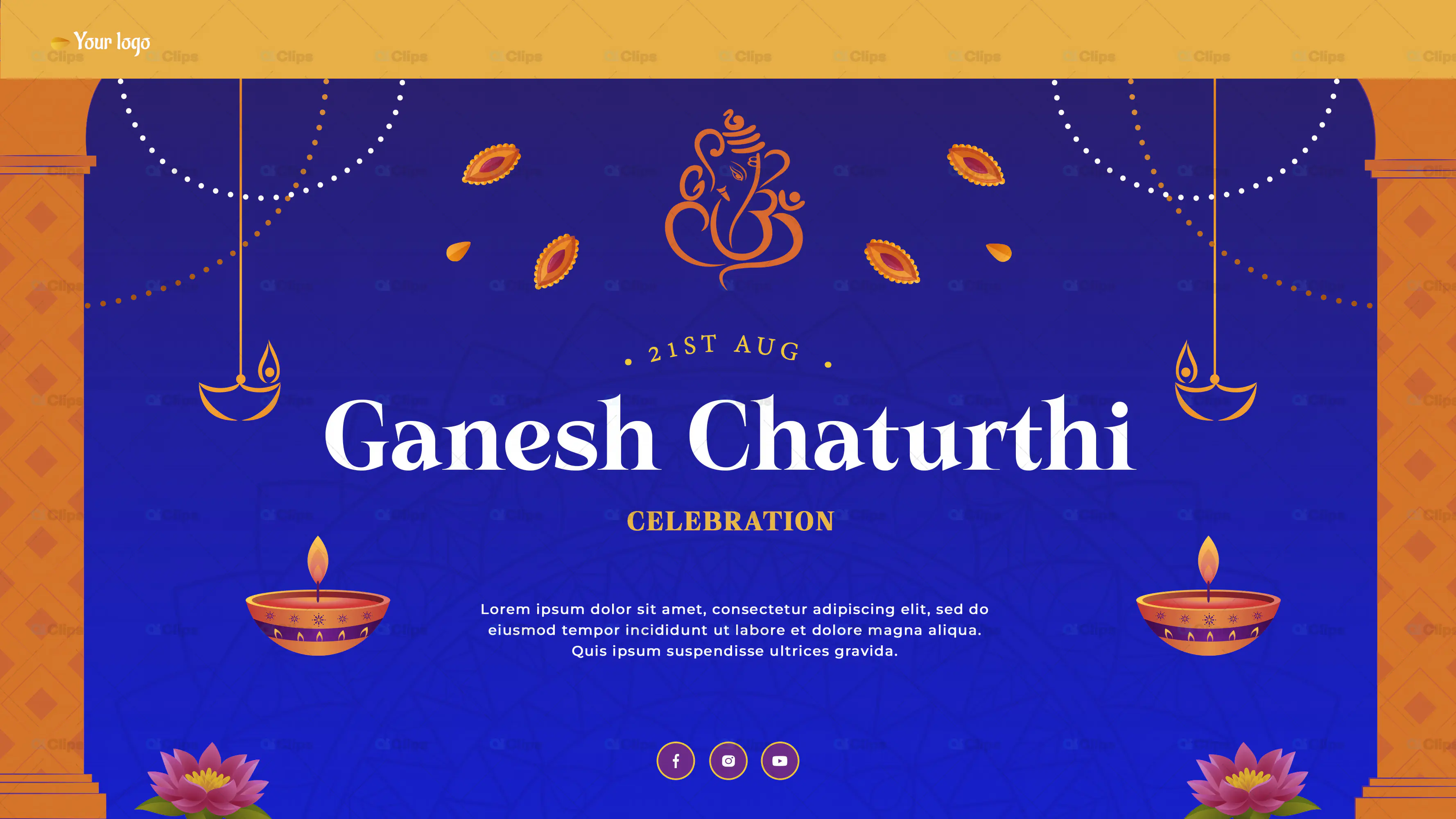 Ganesh Chaturthi Celebration Event PSD Template