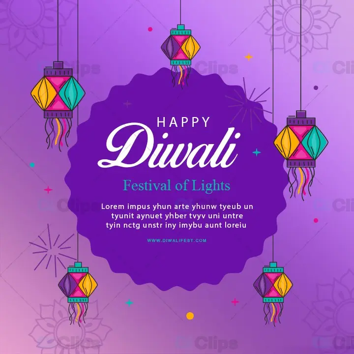 Diwali Festival Greeting Card PSD Template