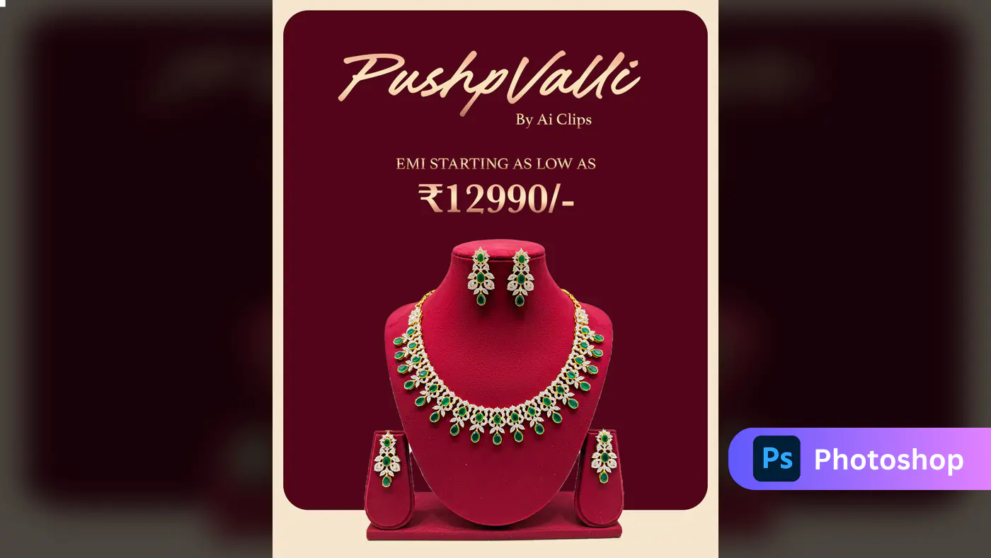 PushpValli Bridal Necklace  Jewelry Display Template