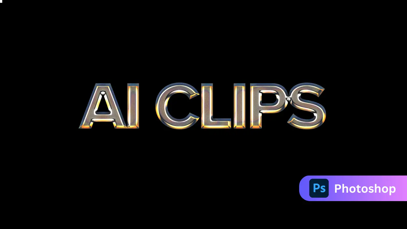 Chrome 3D Text Effect