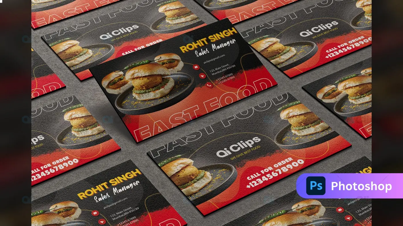 Professional Sales Manager Business Card Photoshop PSD Template | AIClips