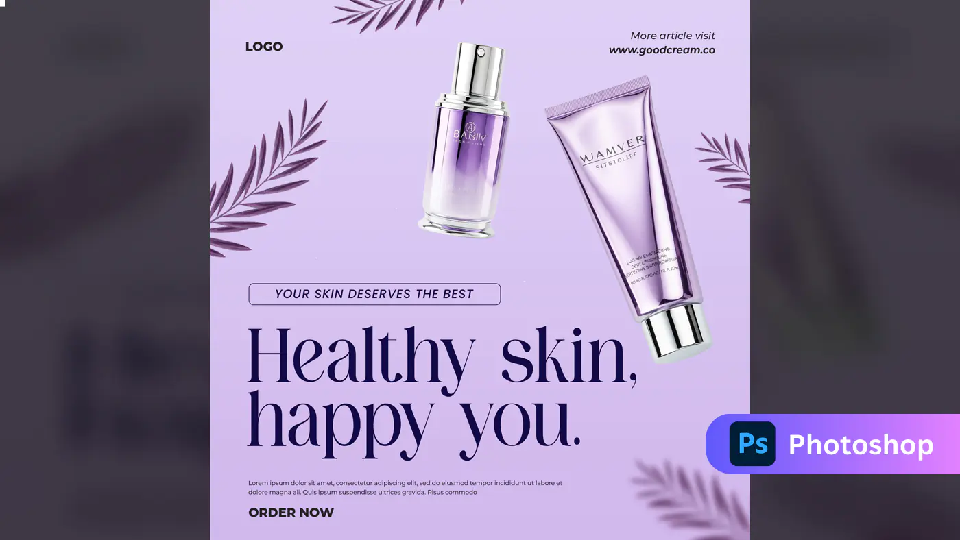 Elegant Skincare Product Ad Template