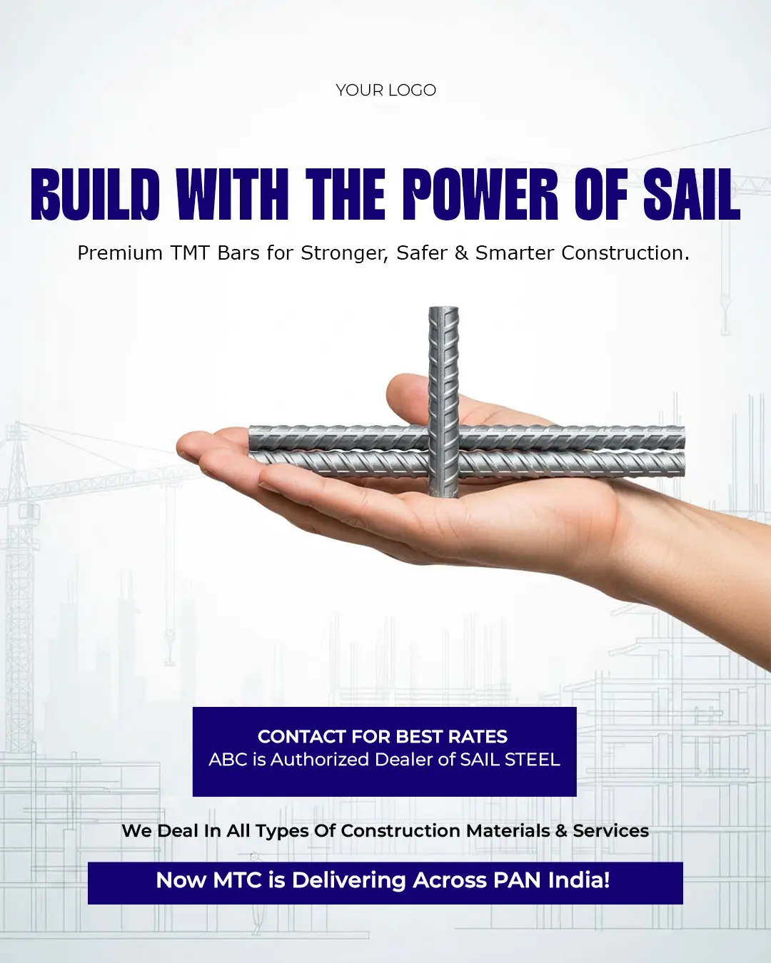 Steel TMT Bars Promotional Flyer Template