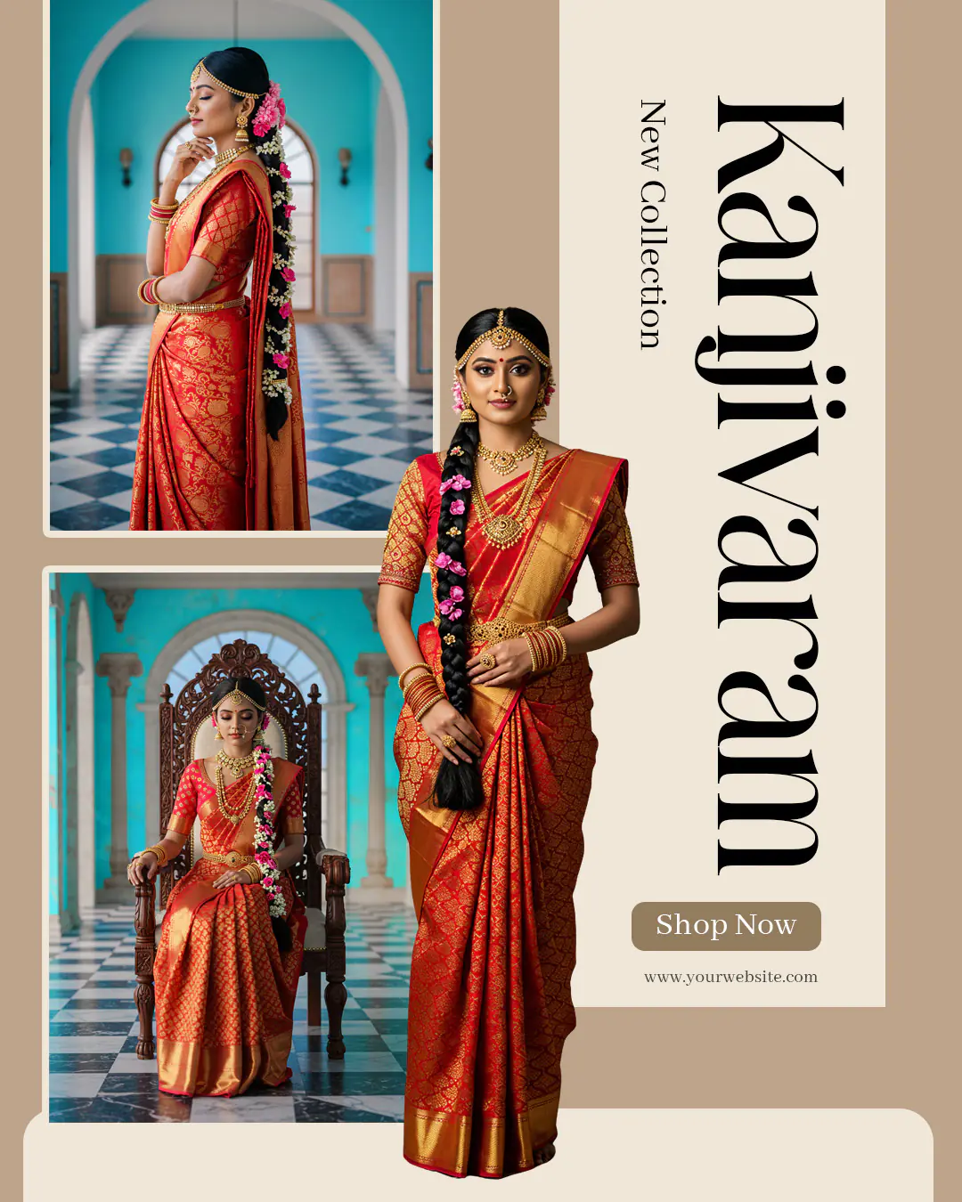 Kanjivaram Saree Collection Ad Template