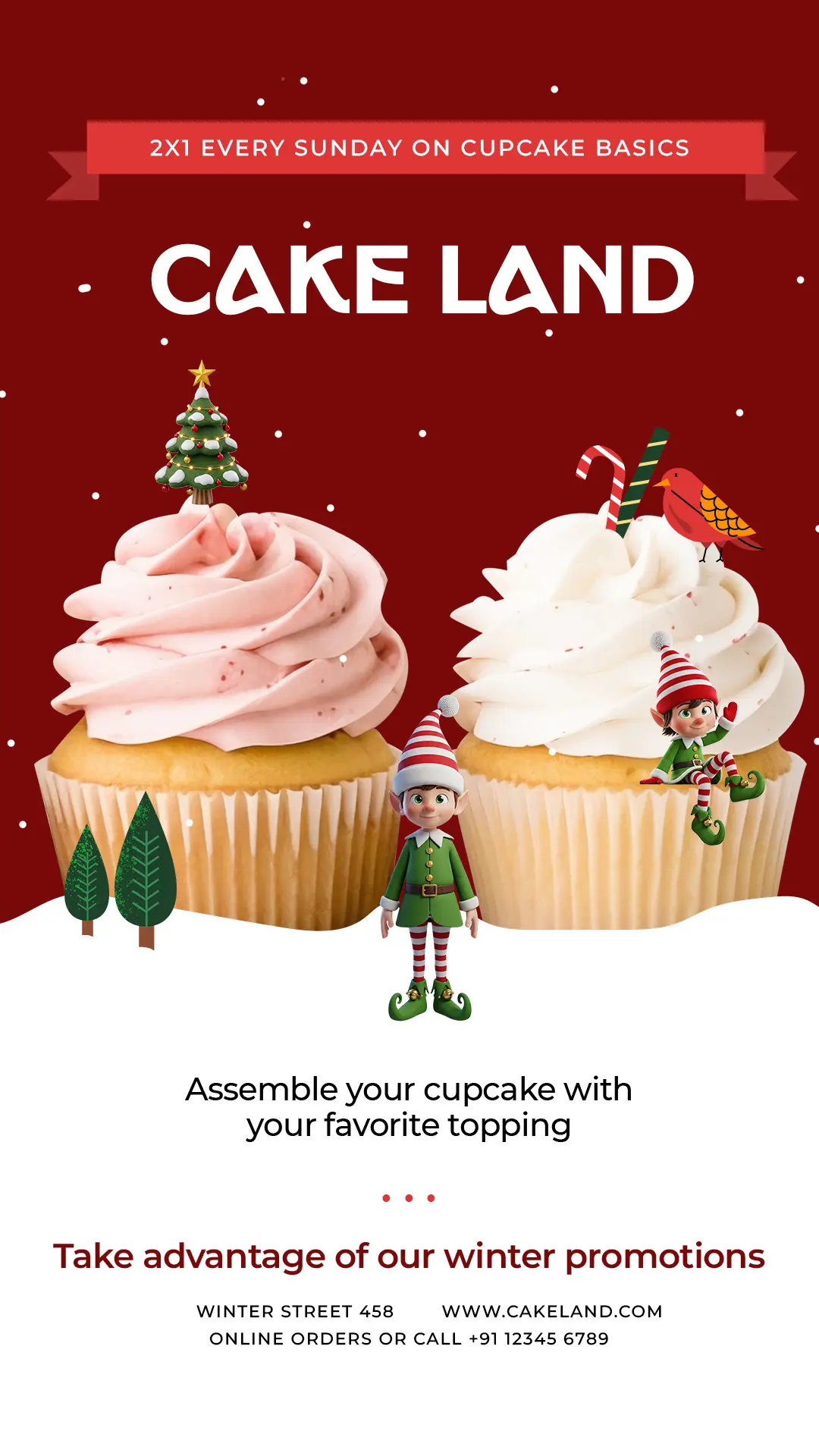 Festive Christmas Cupcake Promotion Template
