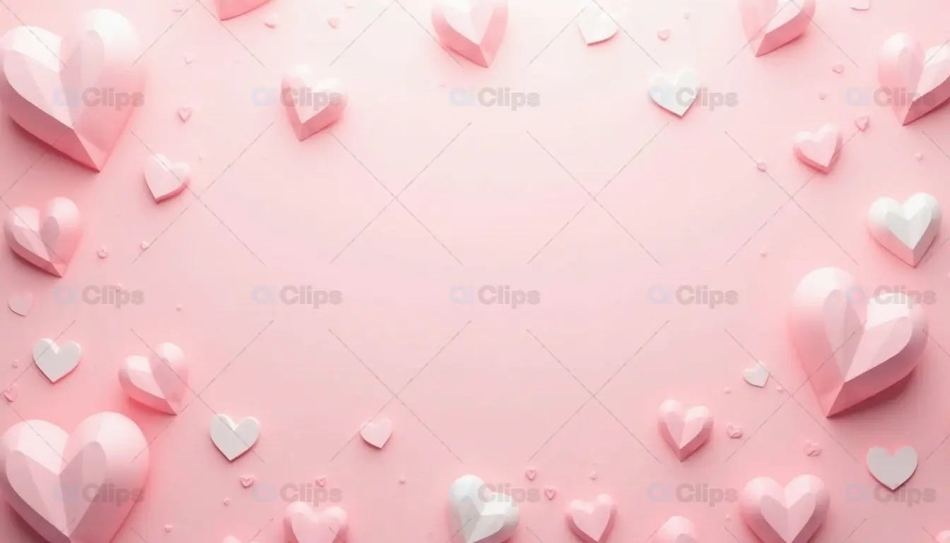 Pastel Pink and White Hearts Love-Themed Background