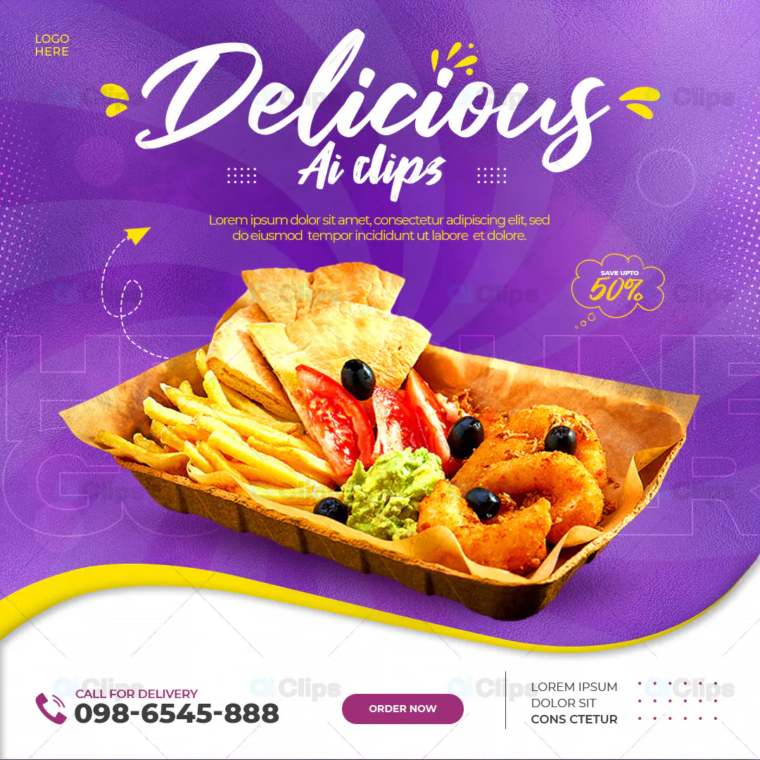 Delicious Food Delivery Offer PSD Template