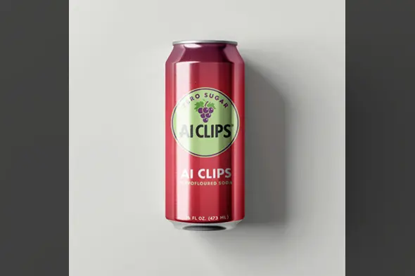 Soda Can Mockup  Grape Flavor Packaging Design