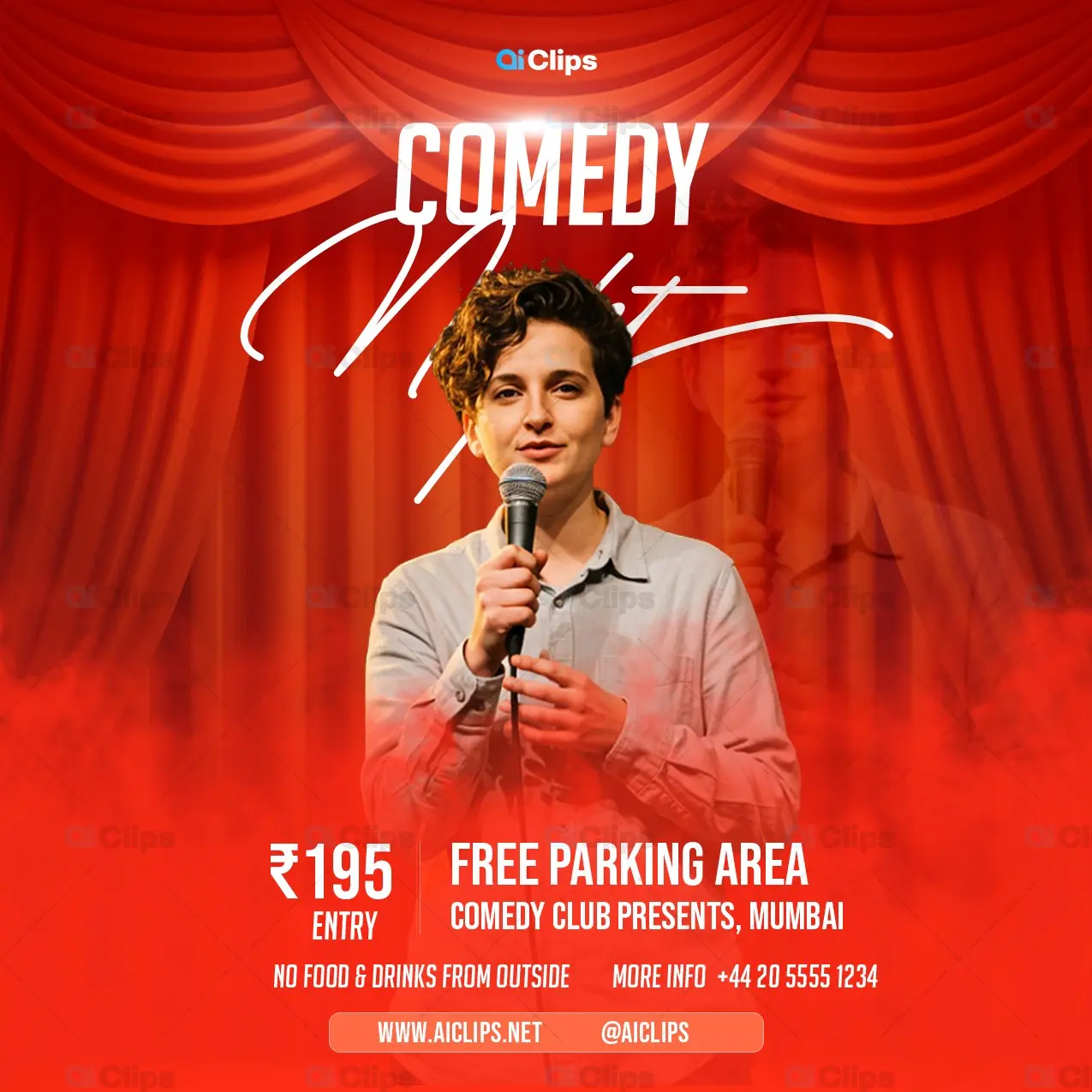 Comedy Night Stand-up Performance Promotional Template