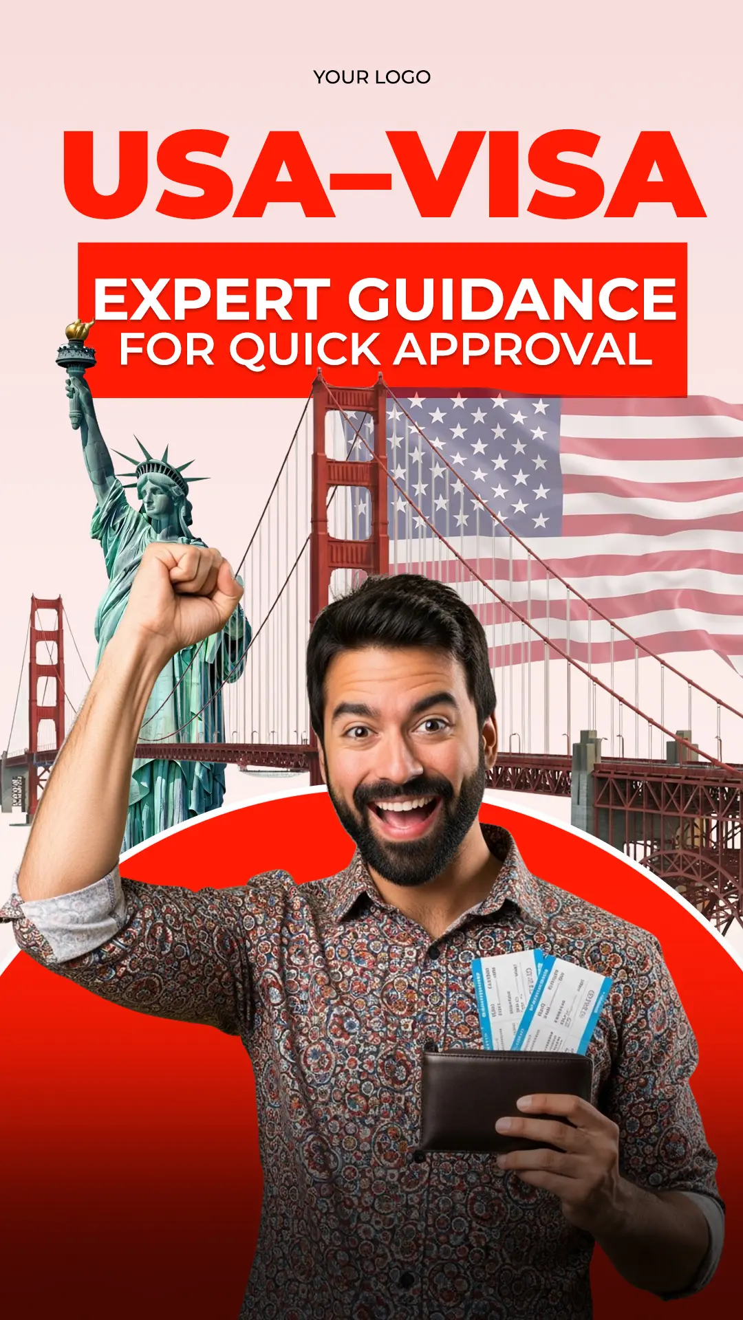 USA Visa Consultation Social Media Template