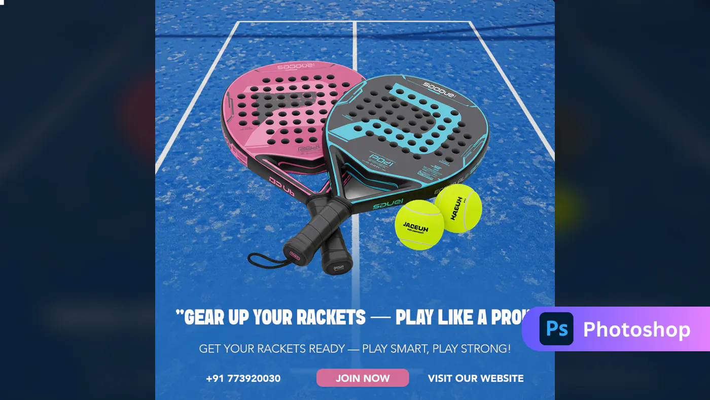 Enhanced Paddle Tennis Equipment Promo Template