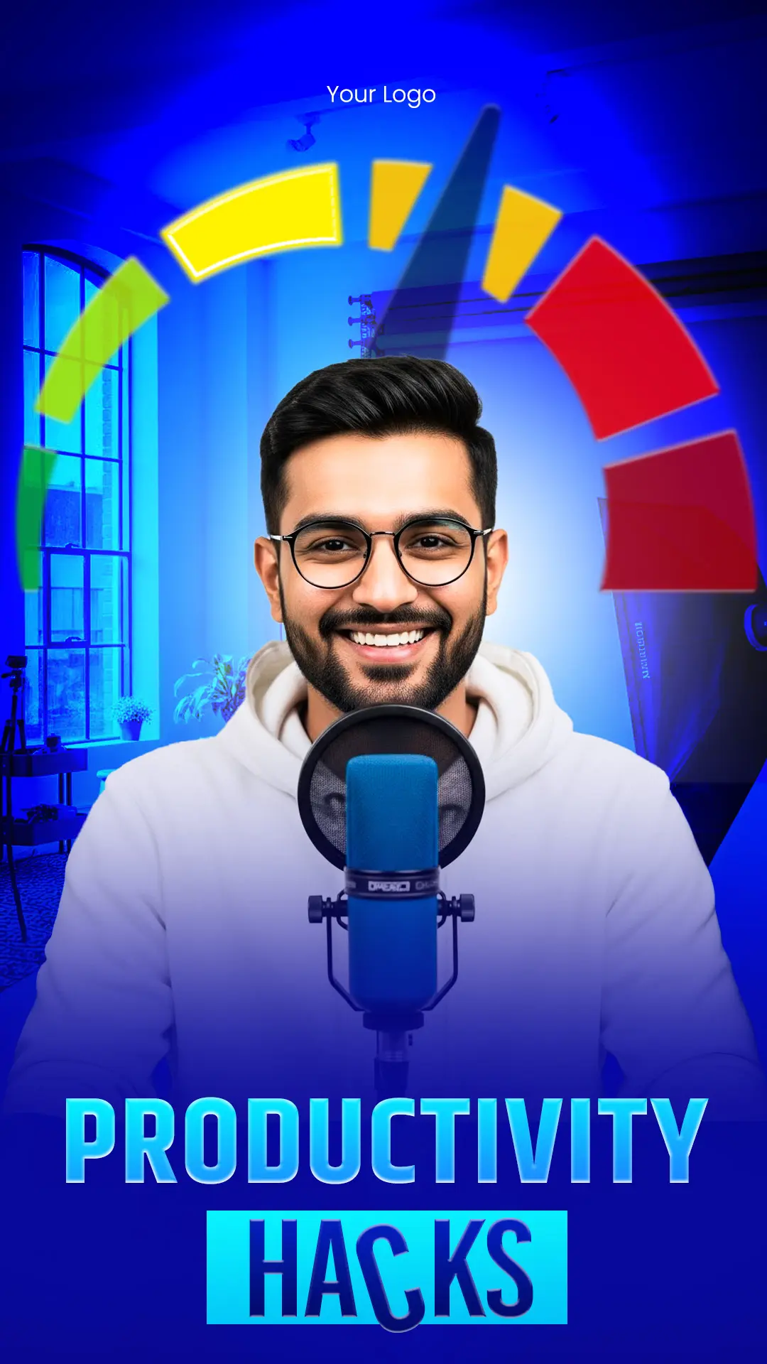 Productivity Podcast Thumbnail Template