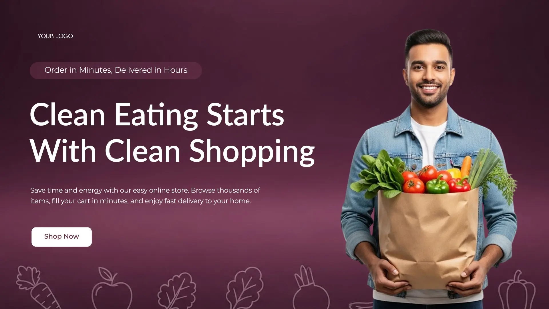 Online Grocery Delivery Ad Template