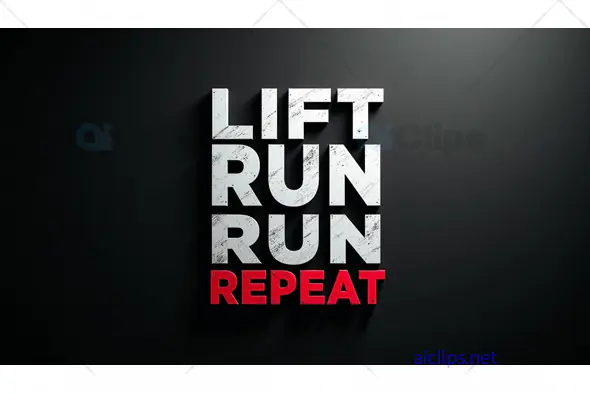 Motivational Fitness Poster - Lift, Run, Repeat