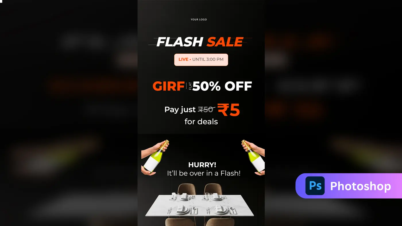 Premium Restaurant Flash Sale Template