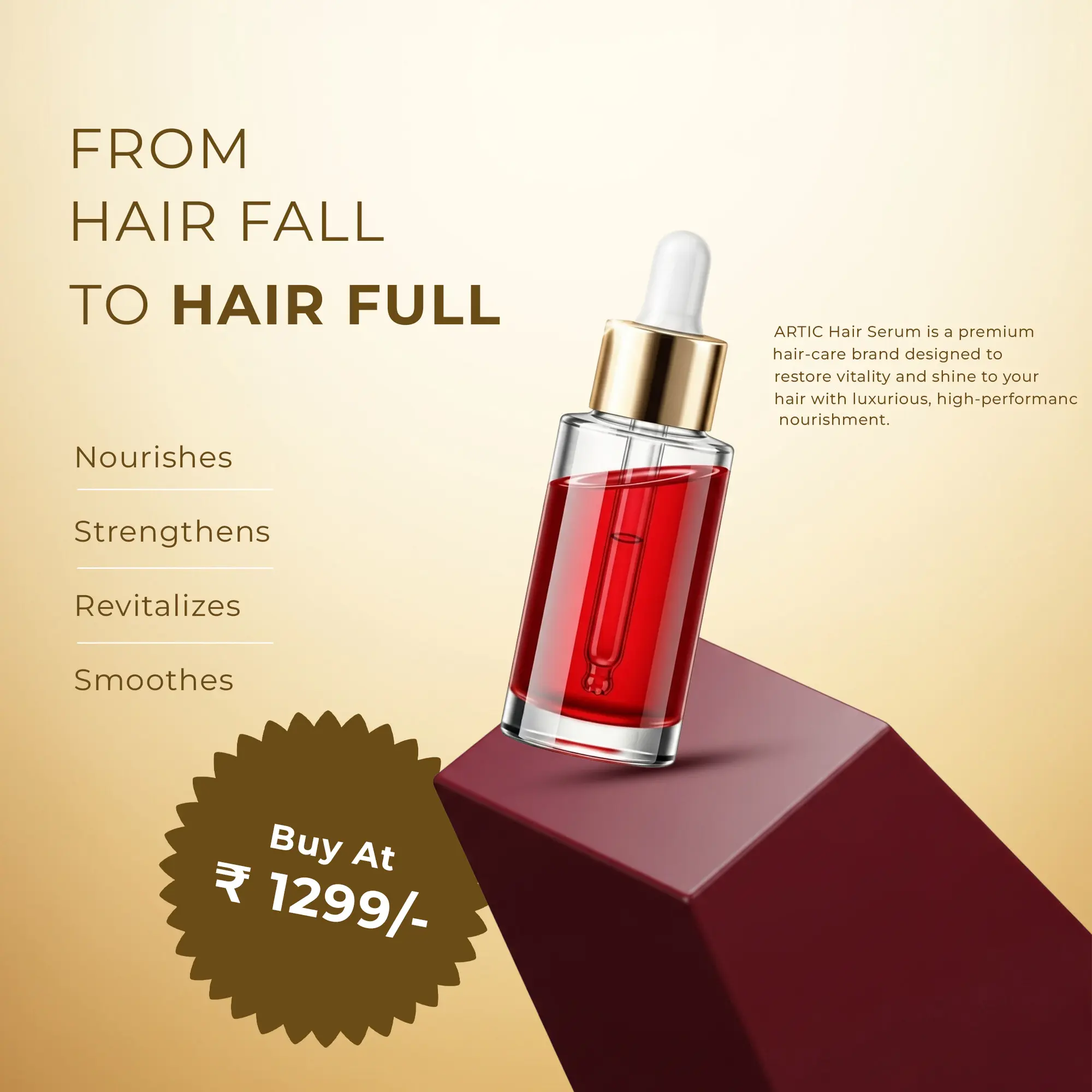 Luxury Hair Care Serum Ad Template