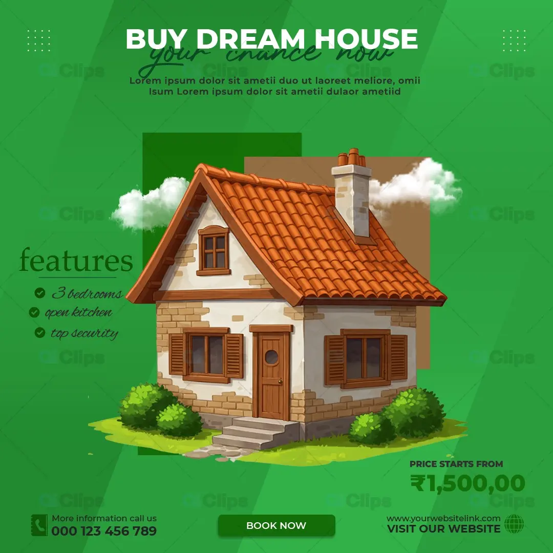 Cottage Style Dream House Real Estate Social Media Template