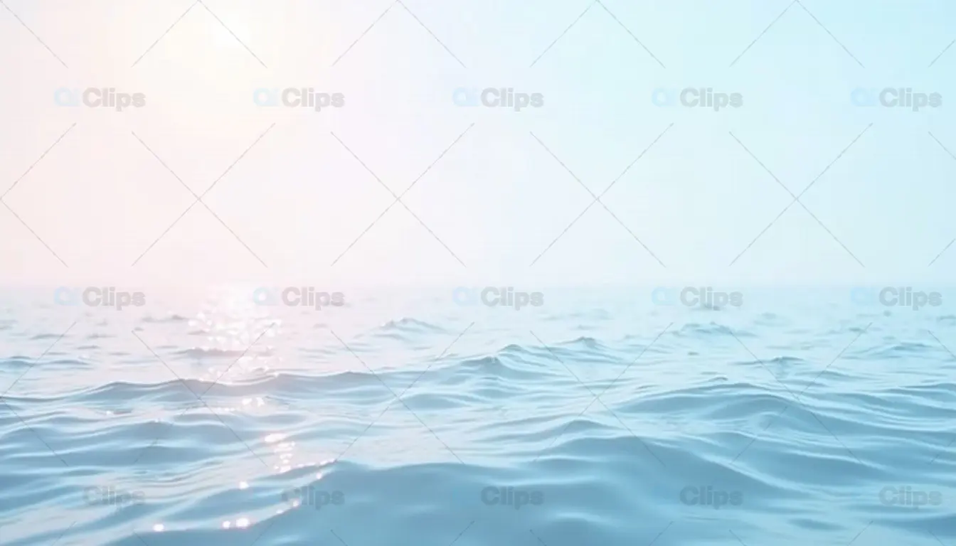 Sunlit Ocean Horizon with Gentle Waves