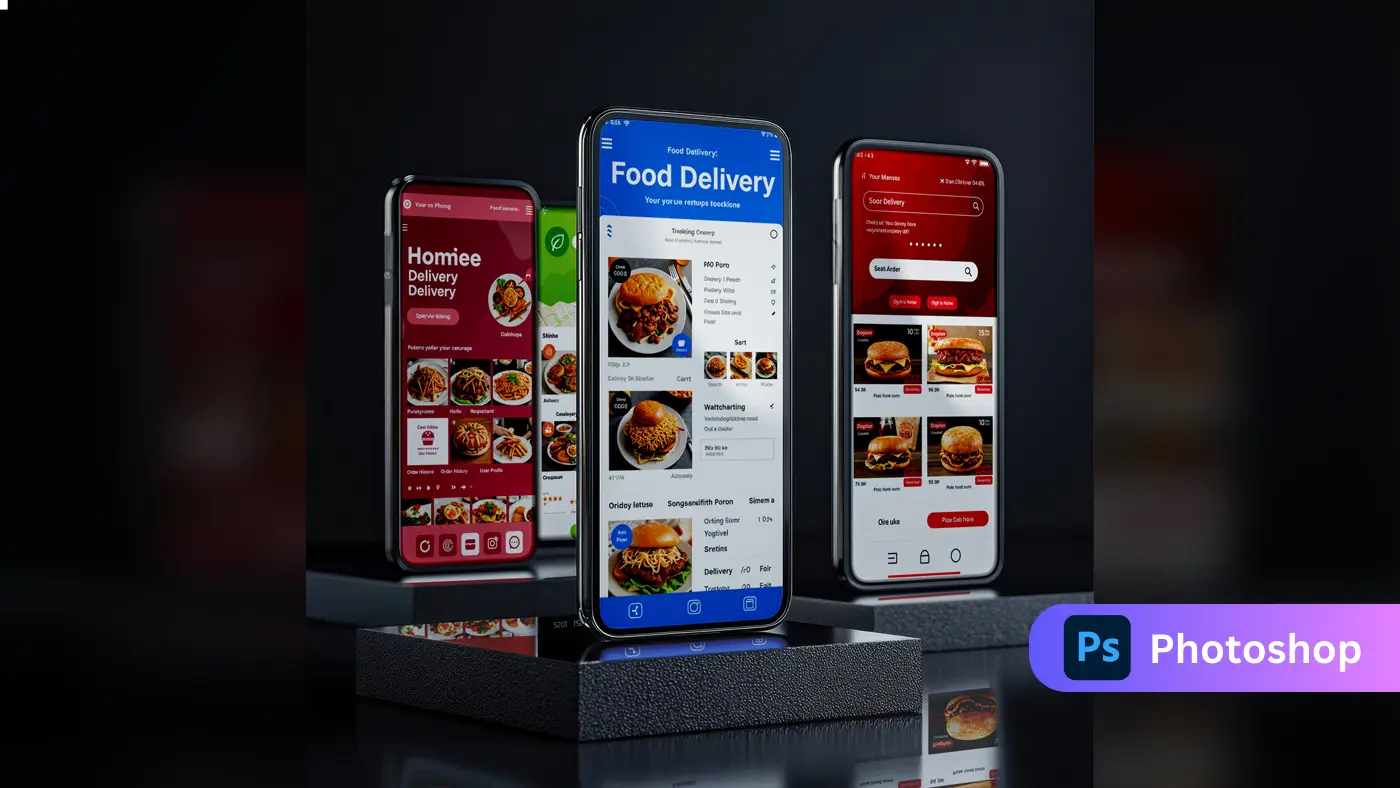 Modern Food Delivery App UI Mockup  Mobile UI Design