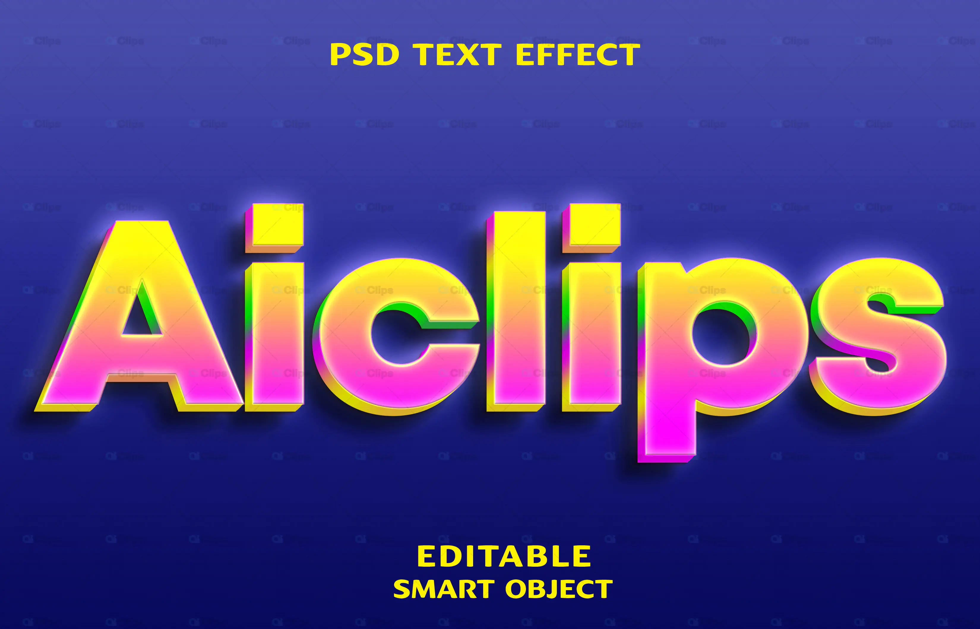 Gradient Neon Text Effect PSD