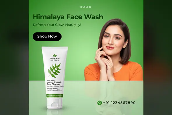 Natural Skincare Product Social Media Ad Template