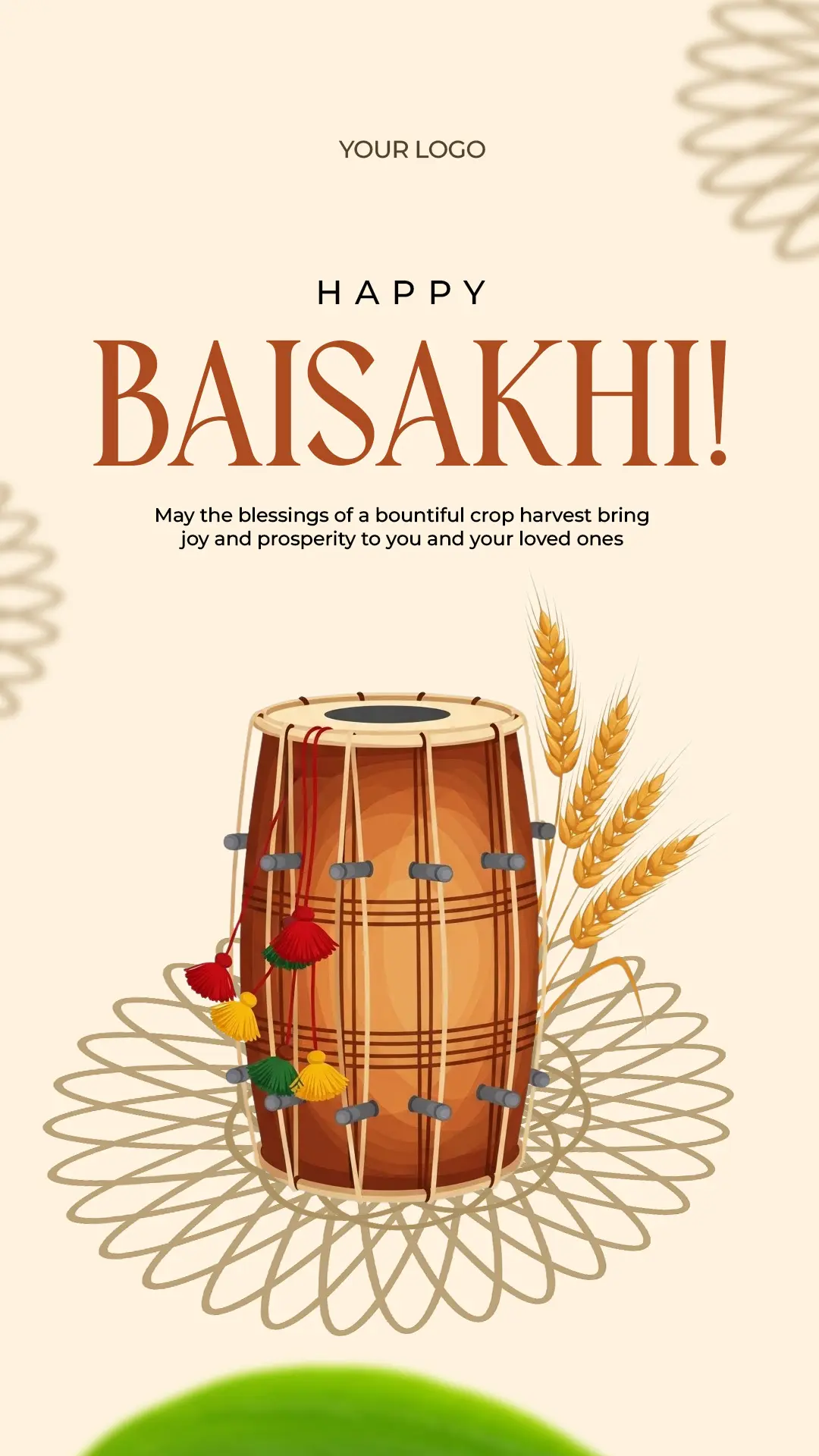 Vibrant Baisakhi Festival Greeting Template