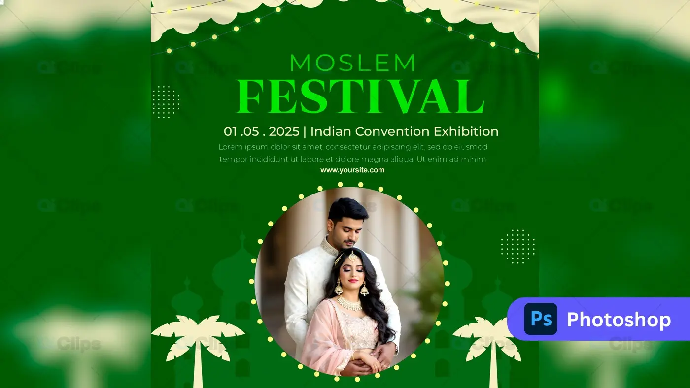 Moslem Festival Flyer PSD Template