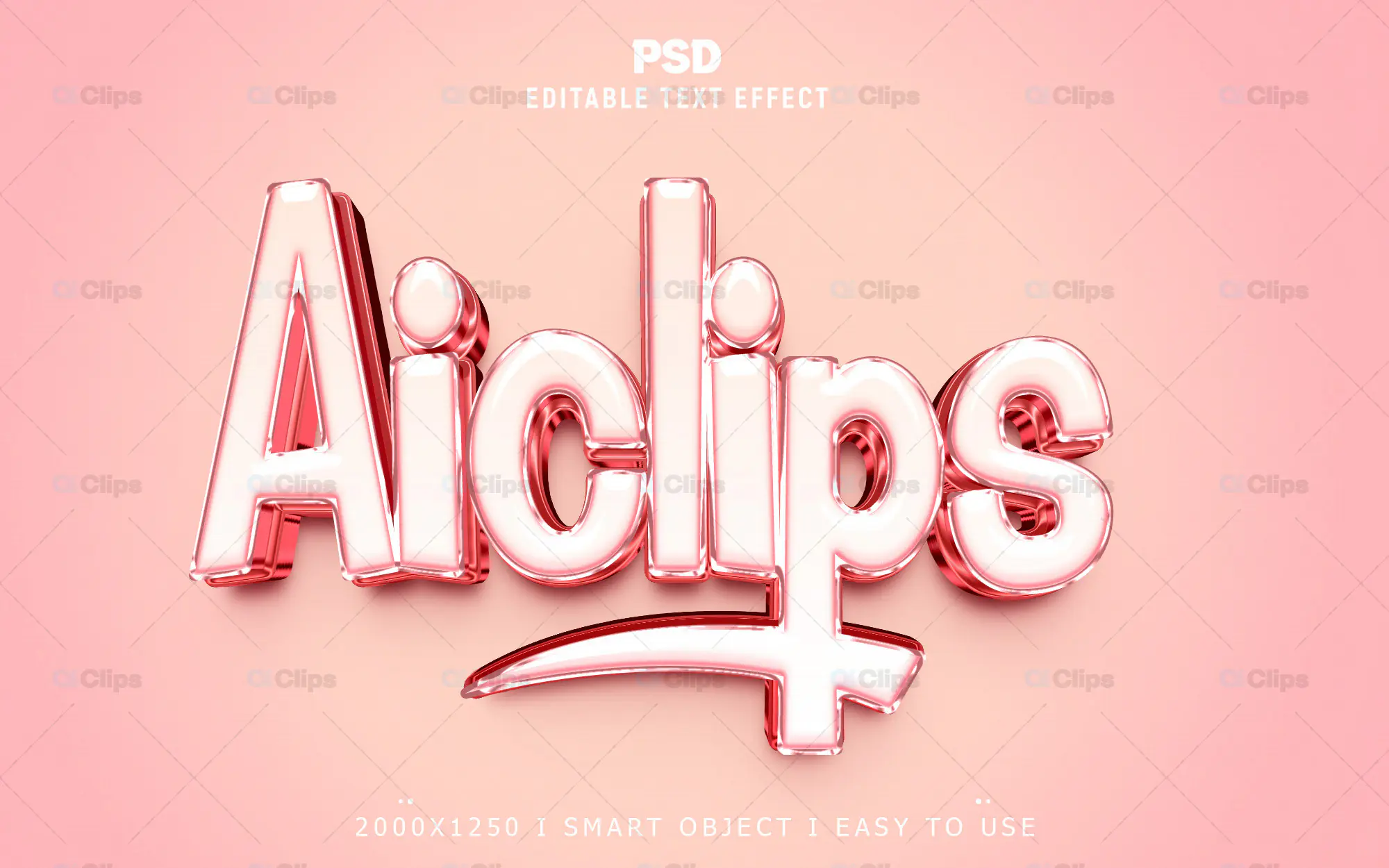 Glossy Pink Text Effect PSD