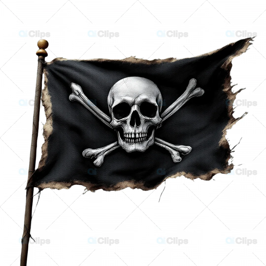 Tattered Pirate Flag 3D Model