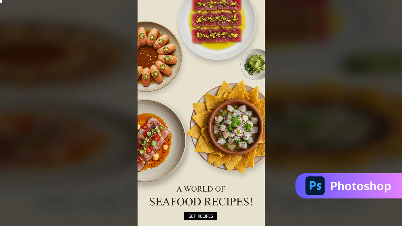 Seafood Recipe Collection Social Media Template