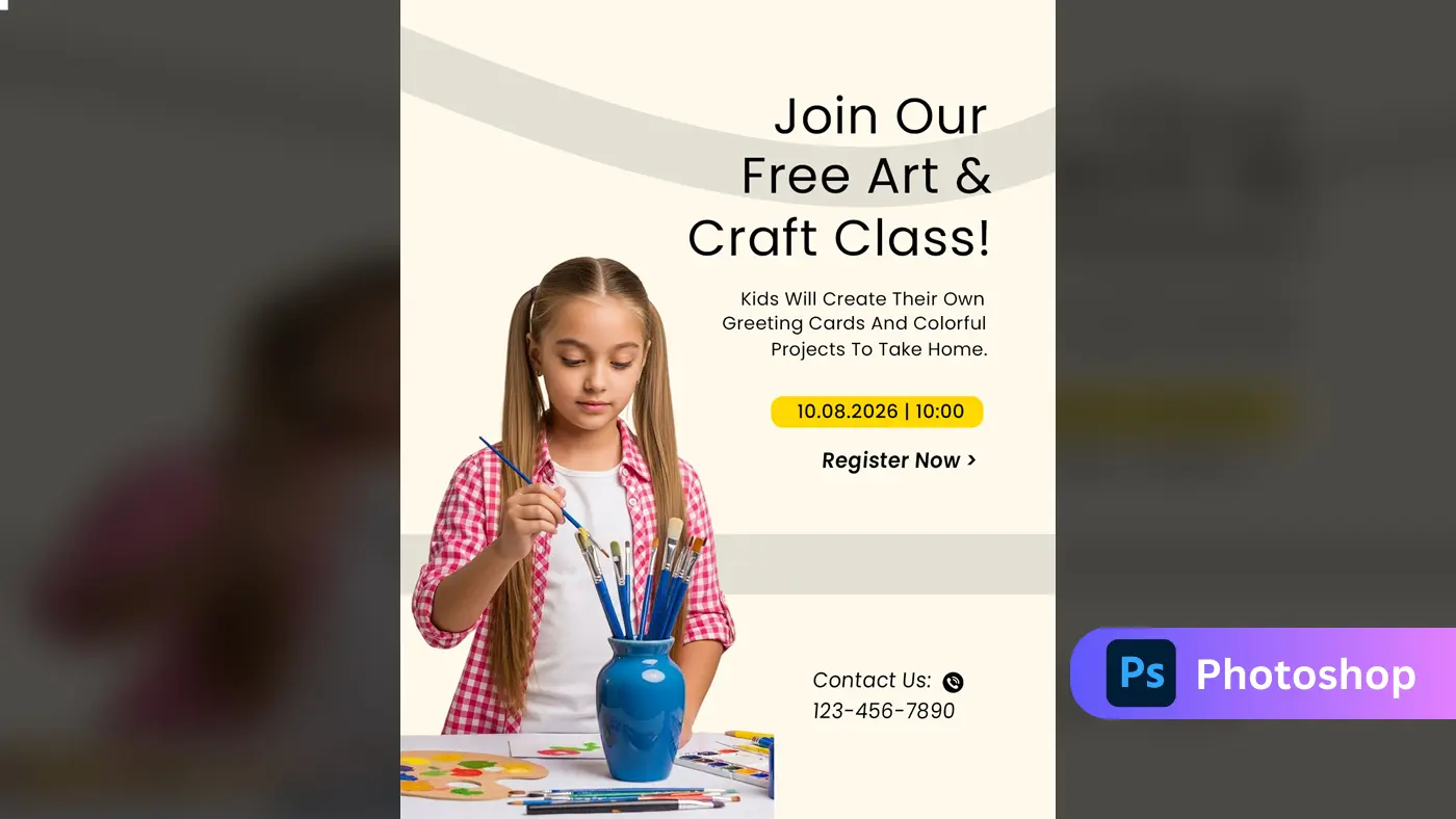 Children's Creative Art Class Promo Template