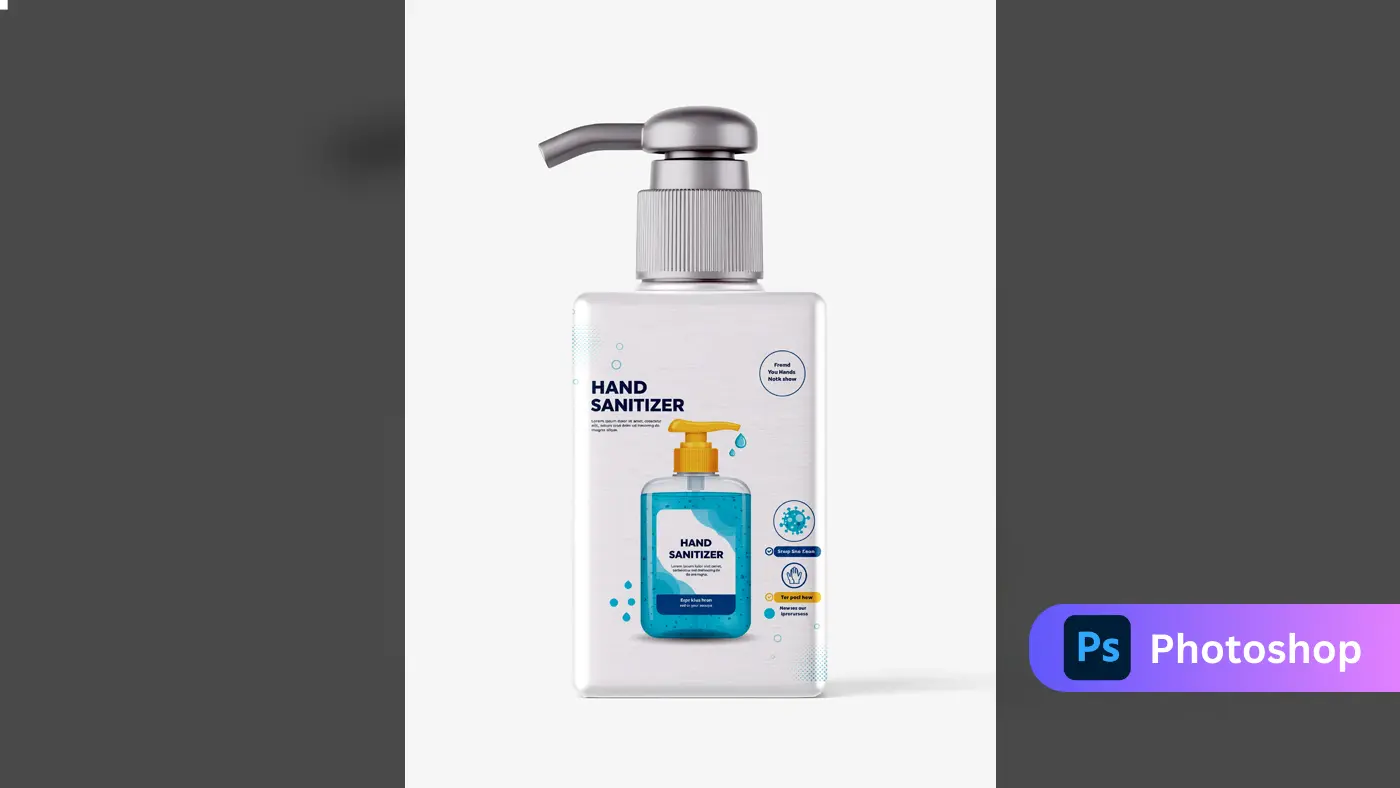 Antibacterial Gel Bottle Mockup