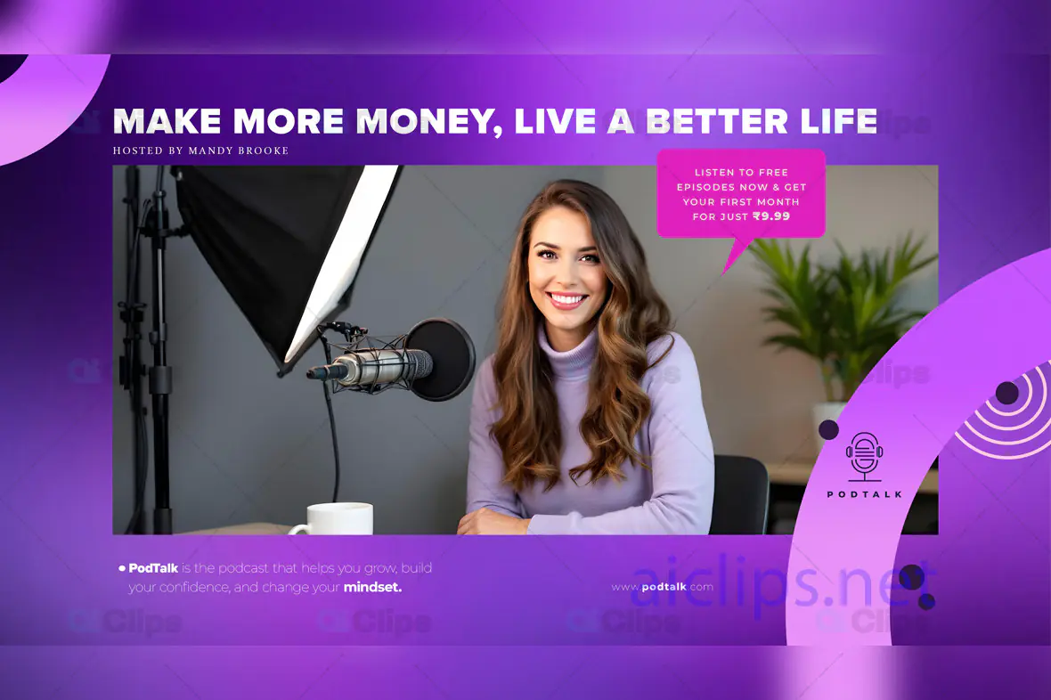 Podcast Promotion Banner PSD Template
