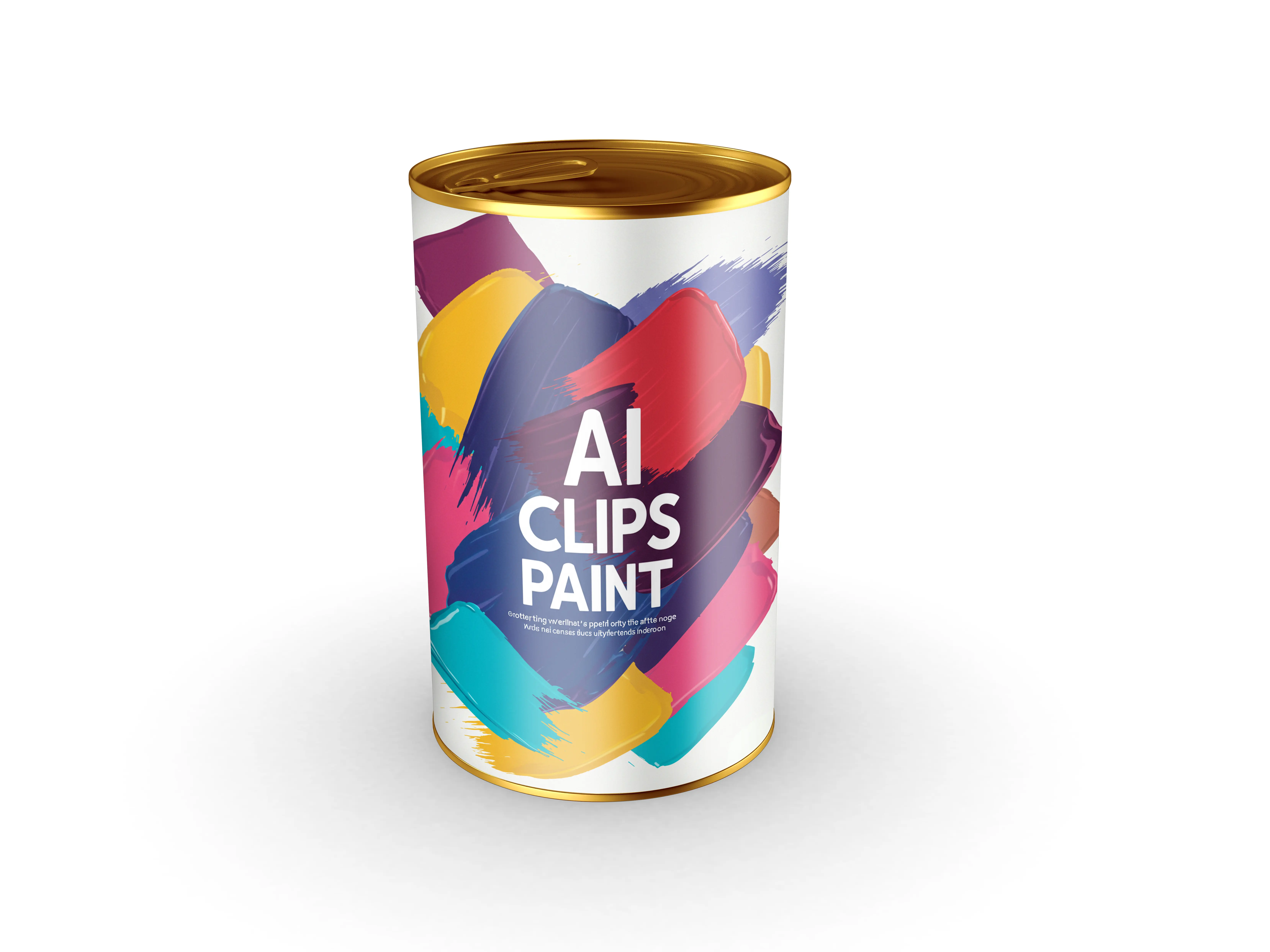 Paint Can Mockup with Color Strokes