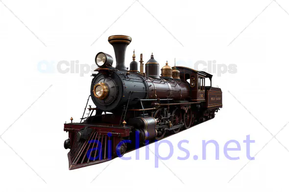 Vintage Steam Locomotive 3D Model