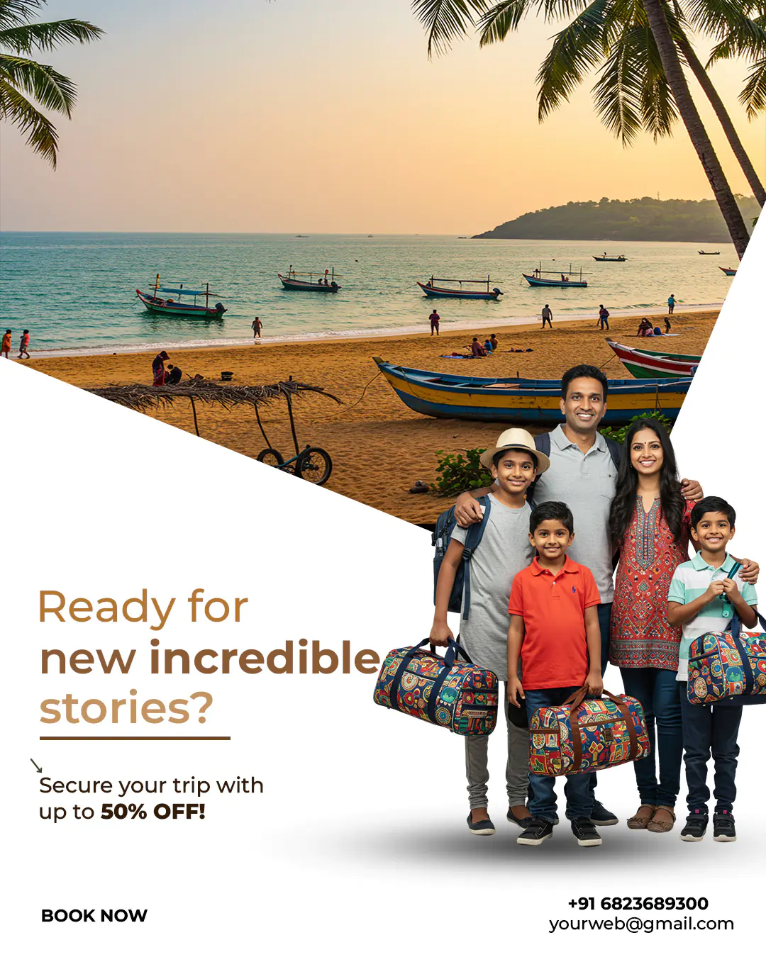 Family Beach Vacation Promo Template