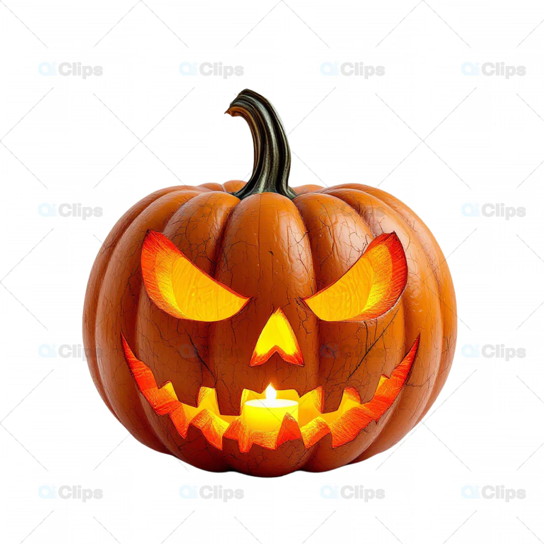 Scary 3D Halloween Pumpkin with Glowing Eyes